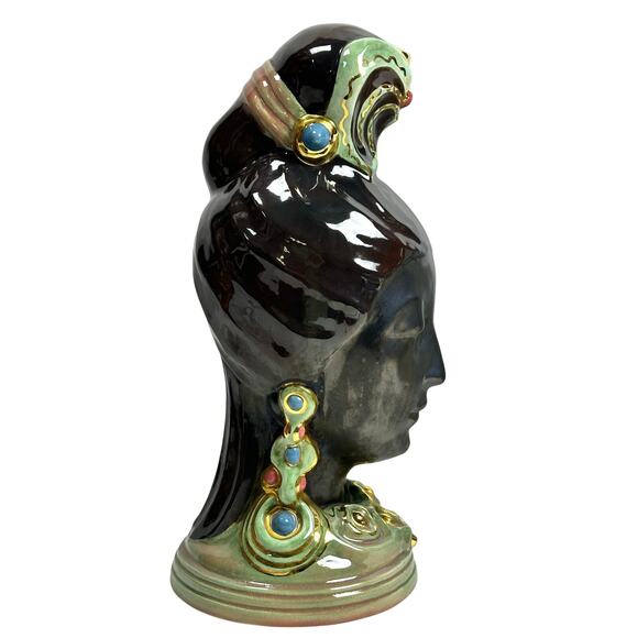 Braytons Laguna Beach Pottery California Vintage 15" Blackamoor Princess-Rare! - Picture 4 of 8